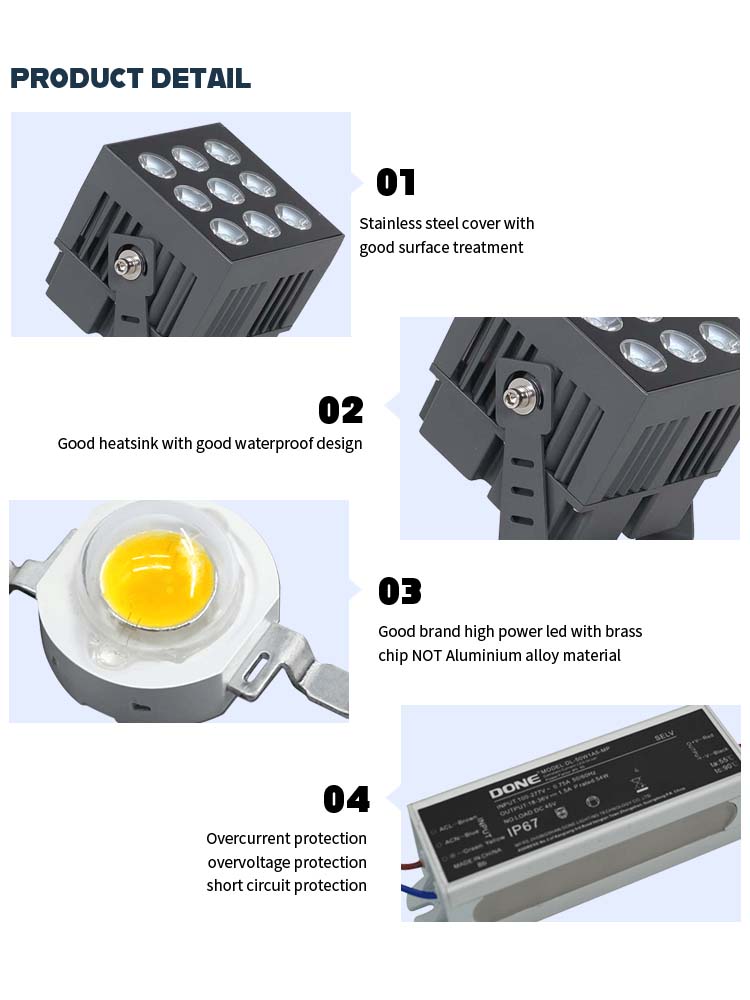 Narrow Beam 1 Degree Outdoor Landscape Projector Spot Led Light 50w Waterproof Rgb Led Flood Light