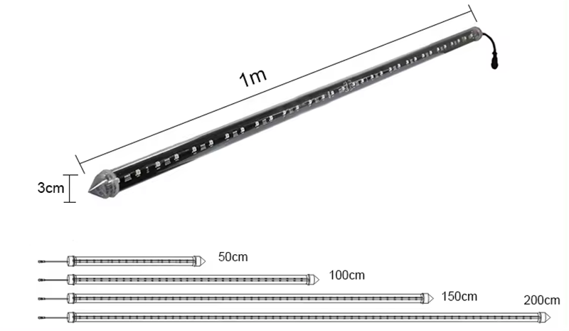 Addressable Led Pixel Tubes 15mm 20mm 30mm Rgb 3d Meteor Tubes 360 Degree Digital Tube for Club Stage Pixel Lights