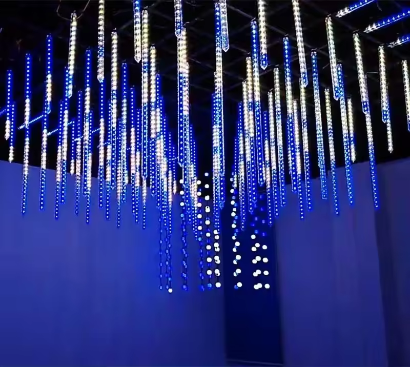Addressable Led Pixel Tubes 15mm 20mm 30mm Rgb 3d Meteor Tubes 360 Degree Digital Tube for Club Stage Pixel Lights