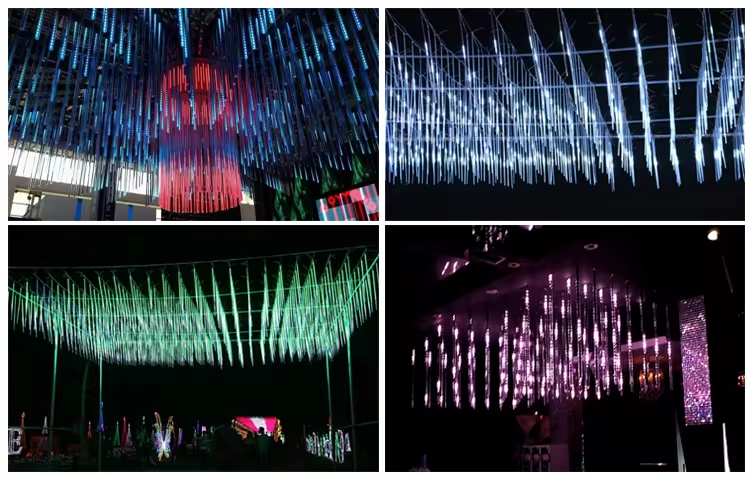 Addressable Led Pixel Tubes 15mm 20mm 30mm Rgb 3d Meteor Tubes 360 Degree Digital Tube for Club Stage Pixel Lights