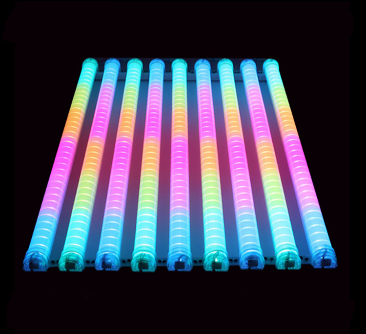 IP66 Outdoor Waterproof LED RGB Tube Digital Building Decorative Light RGB Guardrail Tube Programmable  Dmx Rgb 12V 24V  220V
