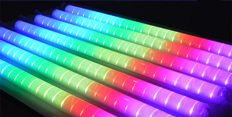 IP66 Outdoor Waterproof LED RGB Tube Digital Building Decorative Light RGB Guardrail Tube Programmable  Dmx Rgb 12V 24V  220V