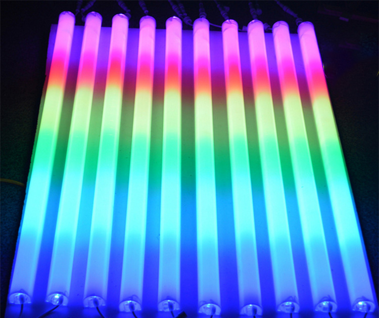IP66 Outdoor Waterproof LED RGB Tube Digital Building Decorative Light RGB Guardrail Tube Programmable  Dmx Rgb 12V 24V  220V