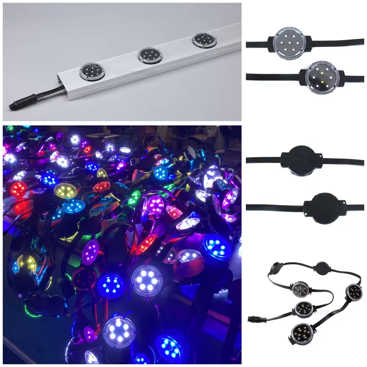 Outdoor 50mm Pixel Point Light Addressable DC24V Permanent Holiday LED String For Building Decoration