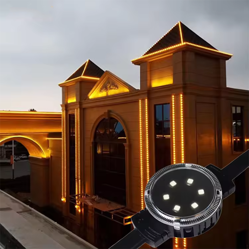 Outdoor 50mm Pixel Point Light Addressable DC24V Permanent Holiday LED String For Building Decoration