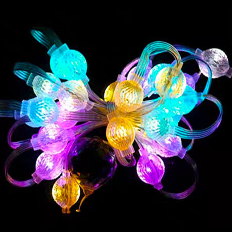 12V Christmas Lights WiFi Intelligent Co<i></i>ntrol Led Disco  Led Pixel Ball Rgb Colorful 3d Ball String Light