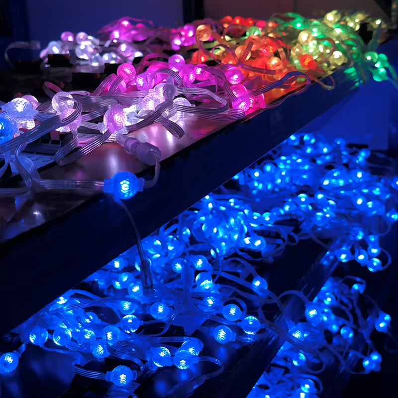 12V Christmas Lights WiFi Intelligent Co<i></i>ntrol Led Disco  Led Pixel Ball Rgb Colorful 3d Ball String Light