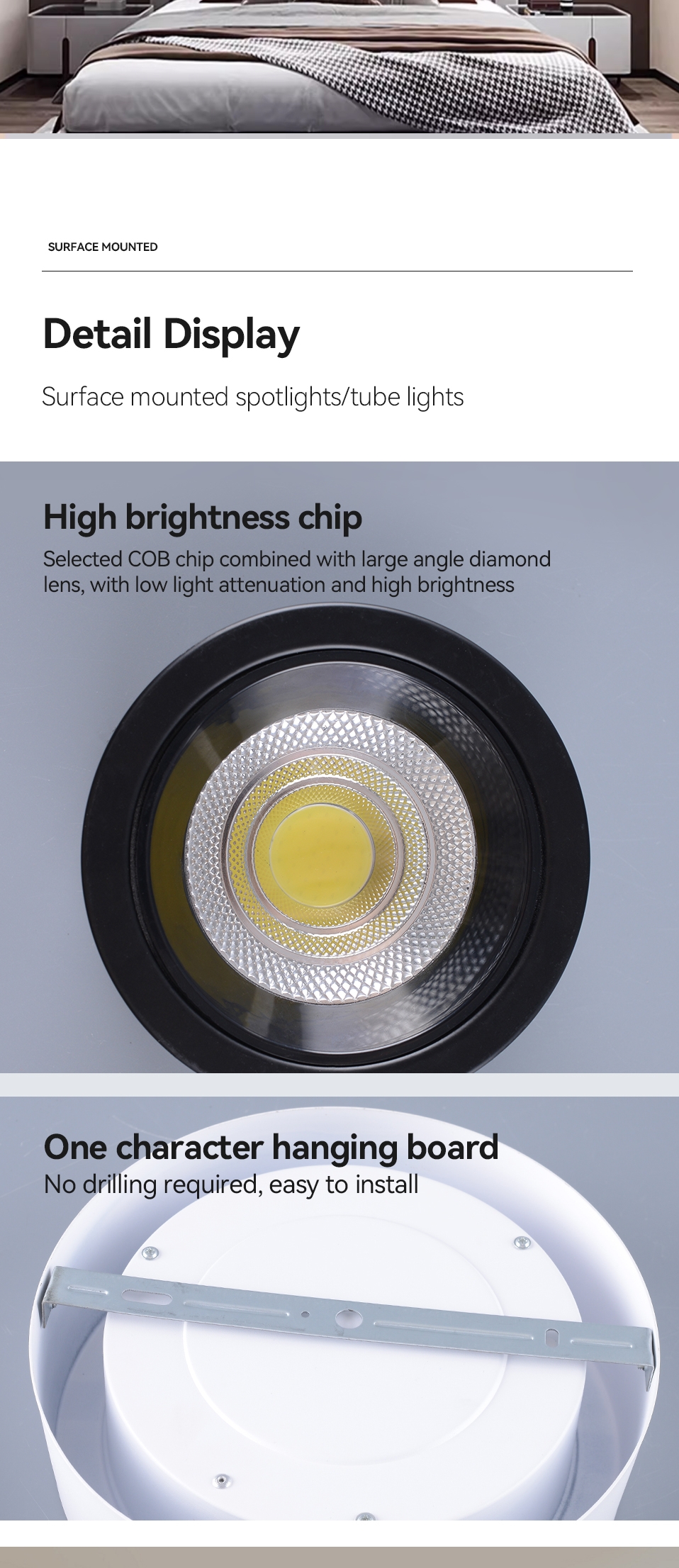 Surface Mounted Led Downlight Round Led Light Spot Lamp Cob Ceiling Bedroom Bulb AC220-240V 12W 15W 20W 25W 30W LED Down Light