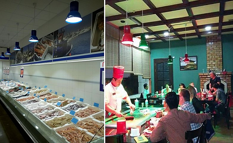 Supermarket Shopping Mall Hanging Fresh Lamp for Meat Fruit Vegetable Food Blue Red Green 20W 30W 40W Low Bay LED Fresh Light