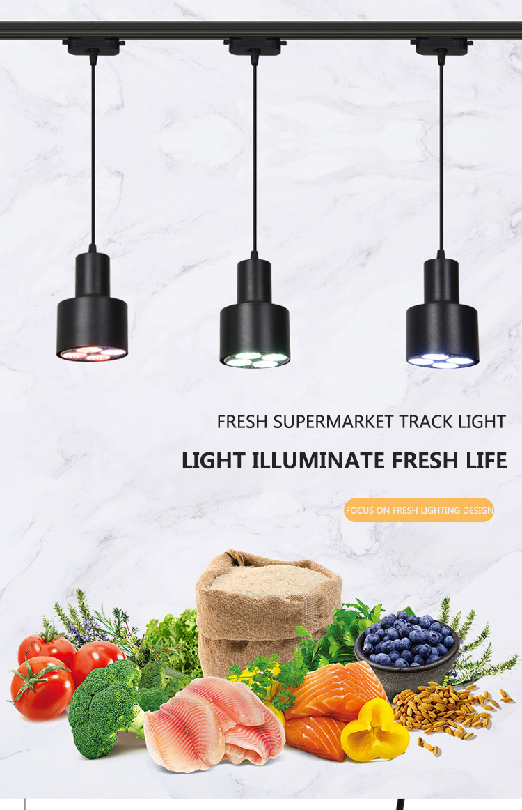 LED Movable Fresh Light 35W E27 Fruit Light Cooked Food Braised Meat Cold Seafood Meat Vegetable Supermarket Special Track Light