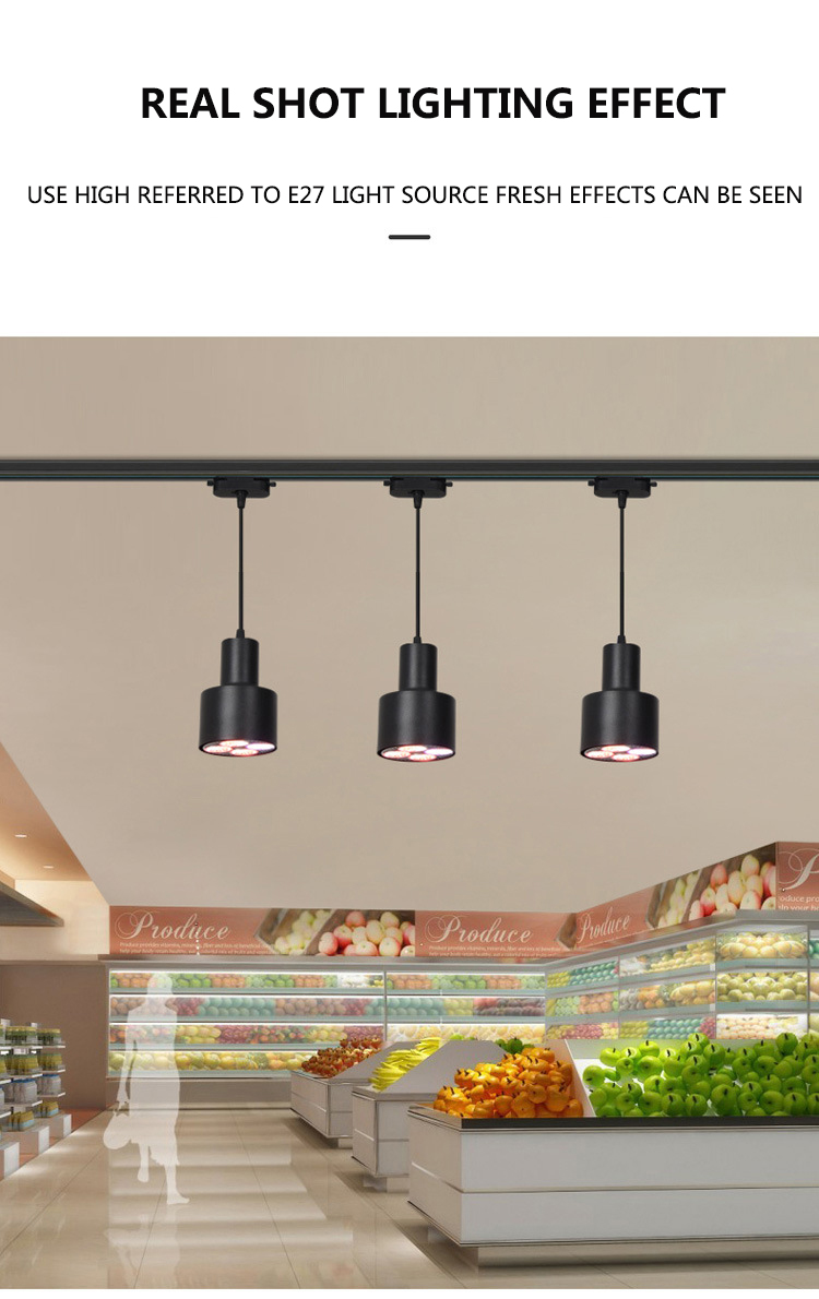 LED Movable Fresh Light 35W E27 Fruit Light Cooked Food Braised Meat Cold Seafood Meat Vegetable Supermarket Special Track Light