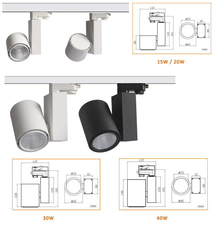 20W 30W 40W White Light LED Spot Light LED Fresh Meat Lamp LED Food Track Lighting for Meat Vegetable Seafood Bakery