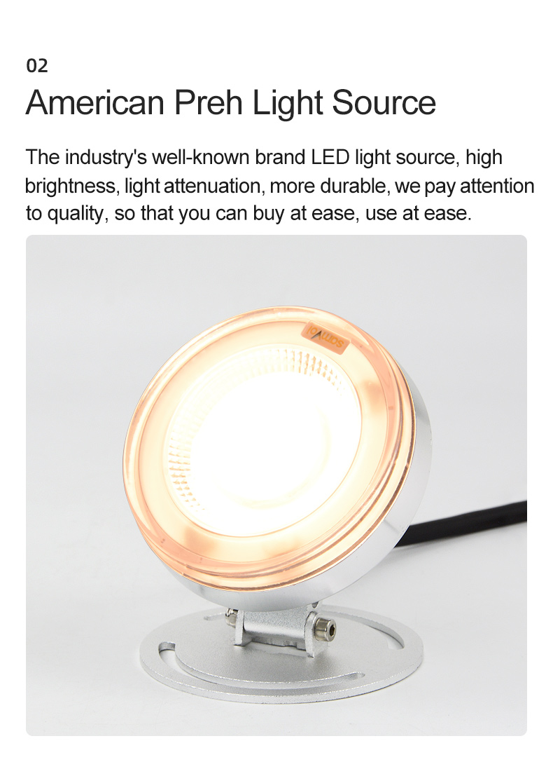 IP68 Led Underwater Lamp 12v Dc Surface Illuminated Underwater Lamp RGB Color Co<i></i>ntrol Swimming Pool Led Underwater Light