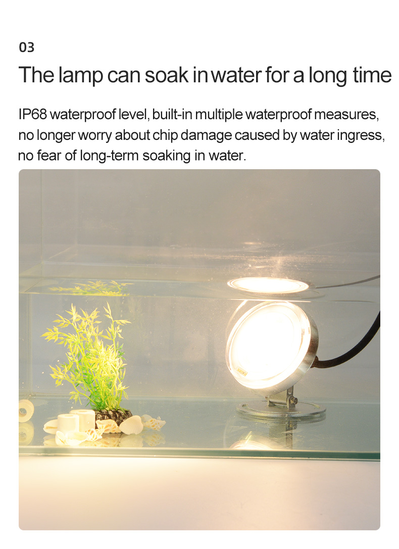 IP68 Led Underwater Lamp 12v Dc Surface Illuminated Underwater Lamp RGB Color Co<i></i>ntrol Swimming Pool Led Underwater Light