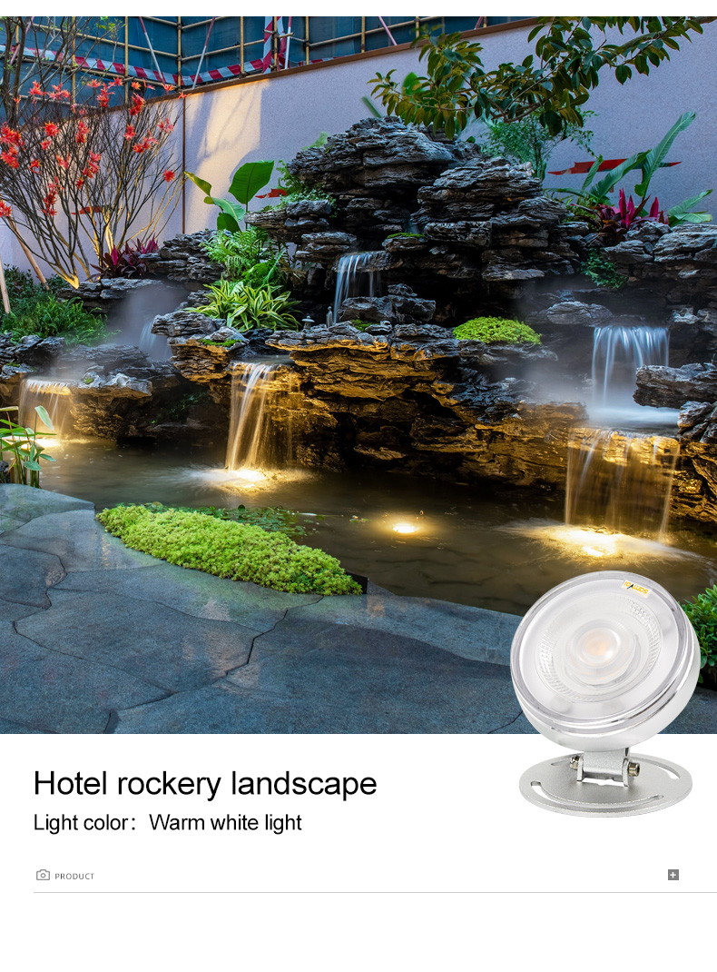 IP68 Led Underwater Lamp 12v Dc Surface Illuminated Underwater Lamp RGB Color Co<i></i>ntrol Swimming Pool Led Underwater Light