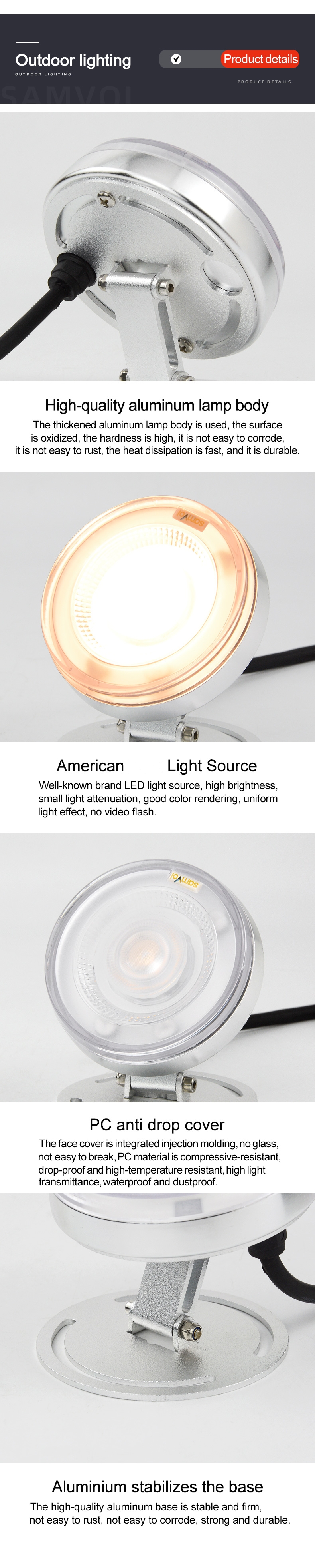 IP68 Led Underwater Lamp 12v Dc Surface Illuminated Underwater Lamp RGB Color Co<i></i>ntrol Swimming Pool Led Underwater Light
