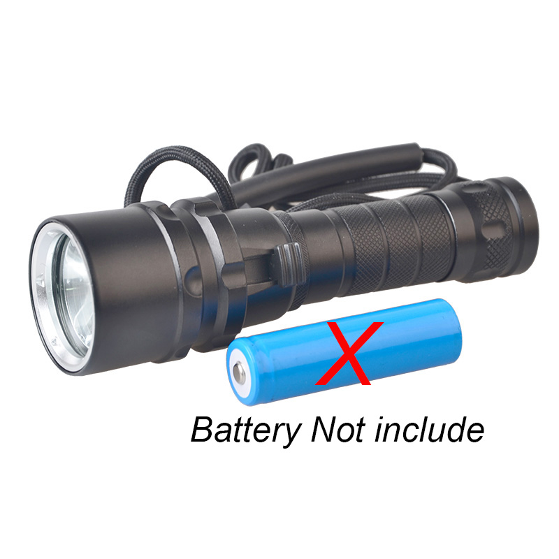 Scuba Diving Flashlight Dive Torch 2000 Lumen Waterproof Underwater LED Submarine Lights Holder for Under Water Deep Sea Cave