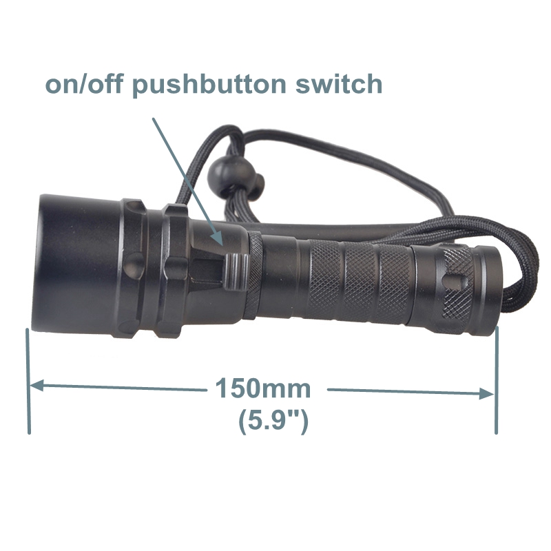 Scuba Diving Flashlight Dive Torch 2000 Lumen Waterproof Underwater LED Submarine Lights Holder for Under Water Deep Sea Cave