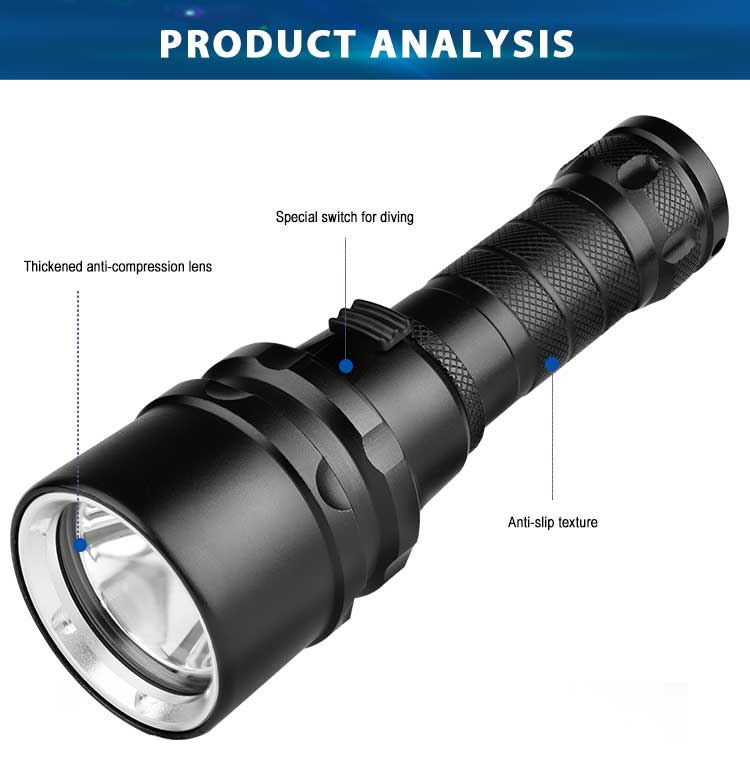 Professio<i></i>nal IPX8 Diving Equipment 395nm UV Underwater Photography Scuba Light Fishing Torch Light LED UV Diving Flashlight