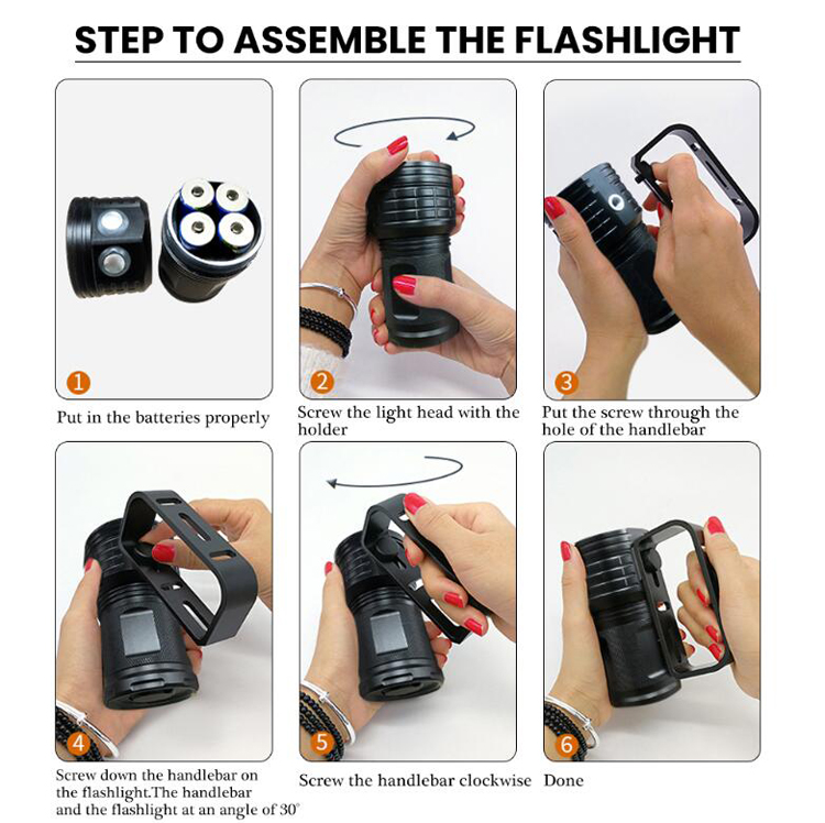 Red Blue White Led Underwater Photography Fill Light Scuba Dive Lamp Waterproof Video Torch Tactical Cob Diving Flashlight