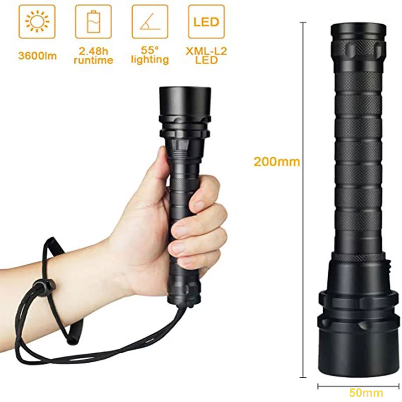 5LED 3000lm 80 Meters Underwater LED Diving Flashlight, DVL1900picture2