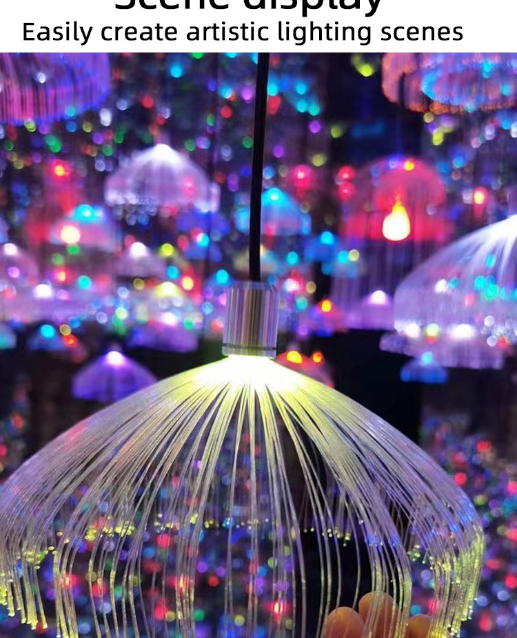 Cross-border Hot Selling Fiber Optic LED Atmosphere Light IP65 Waterproof Jellyfish Chandelier bar Festive Decorative Lights