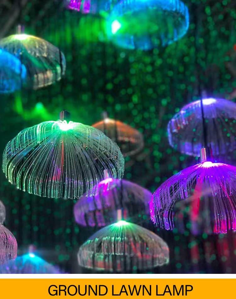 Cross-border Hot Selling Fiber Optic LED Atmosphere Light IP65 Waterproof Jellyfish Chandelier bar Festive Decorative Lights