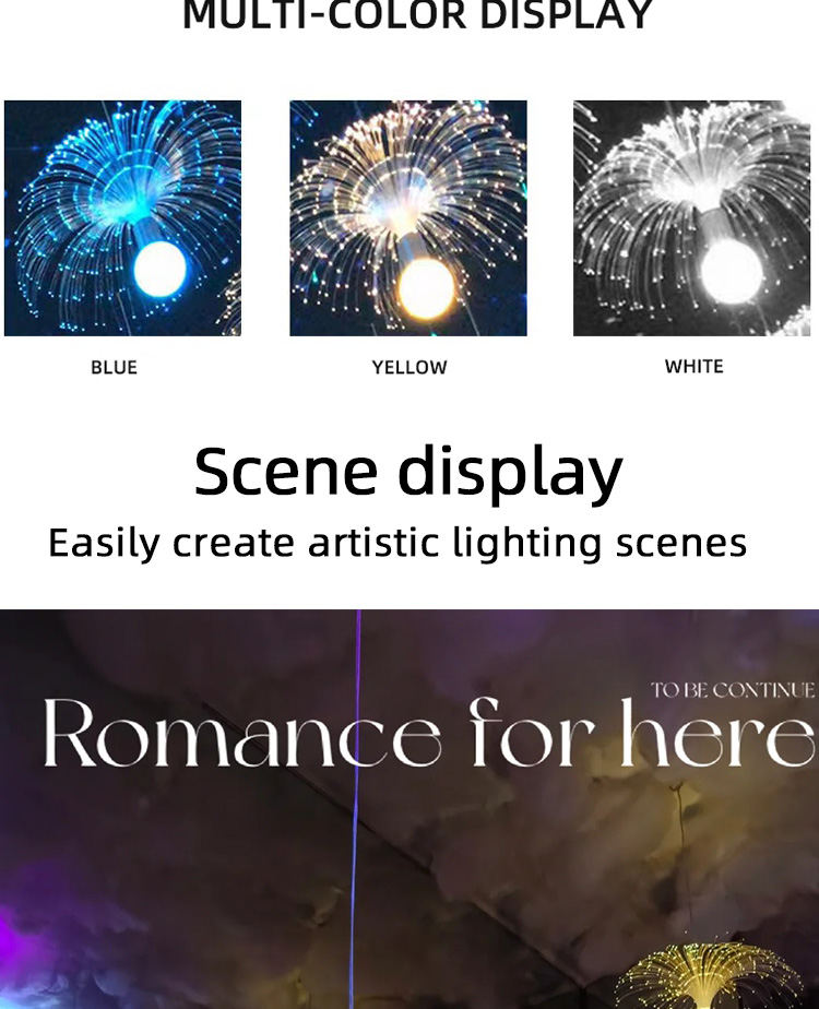 LED Fiber Optic Jellyfish Lights Outdoor Landscape Wedding Garden Decoration RGB Colorful Restaurant Bbar Jellyfish String Lamp
