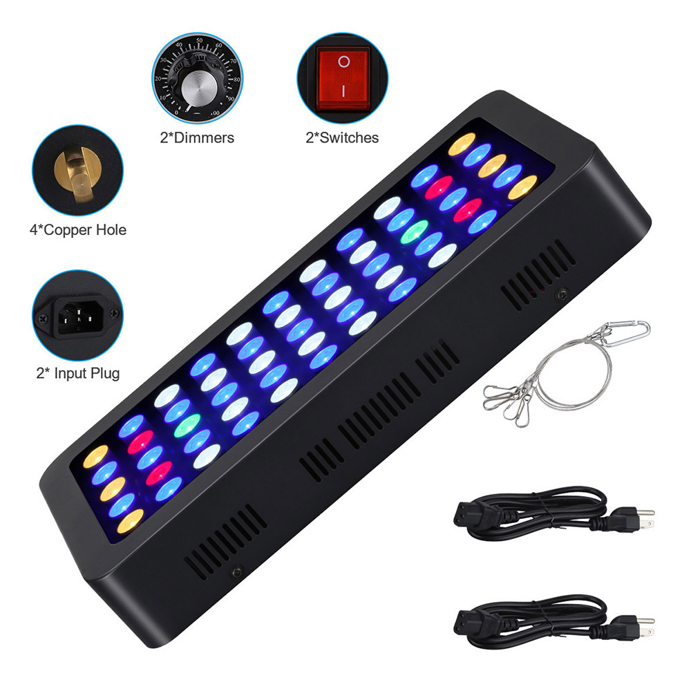165W Dimmable LED Aquarium Light Fish Tank Marine Reef Coral Lamp for Saltwater Freshwater Underwater Aquariums Accessories