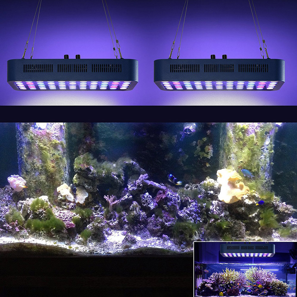 165W Dimmable LED Aquarium Light Fish Tank Marine Reef Coral Lamp for Saltwater Freshwater Underwater Aquariums Accessories