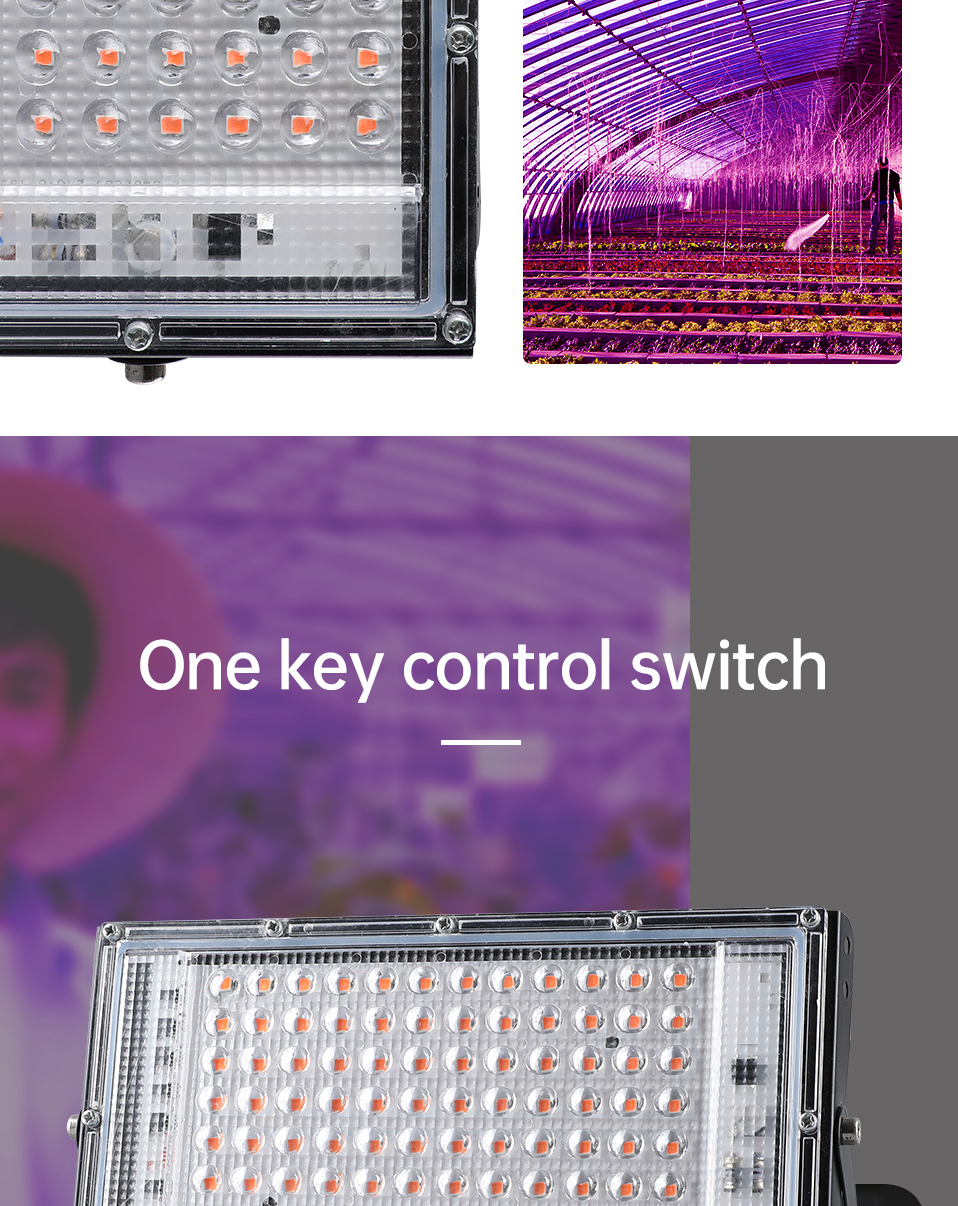 NEW AC220V Waterproof 100W Floodlight Spotlighting Led Commercial Growth Lamp Full Spectrum Led Plant Grow Lights Greenhouse 90