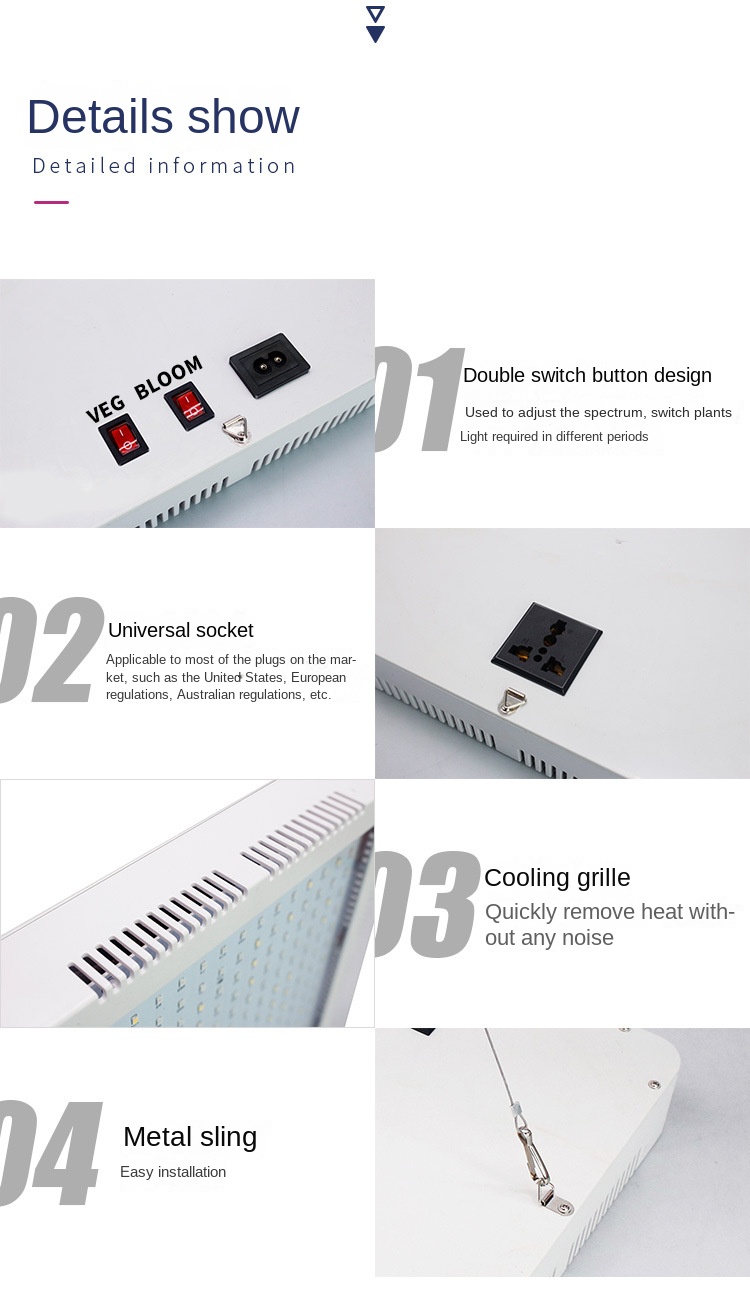 Double switch plant light LED full spectrum plant growth light can be co<i></i>nnected in series indoor vegetable succulent filling lig