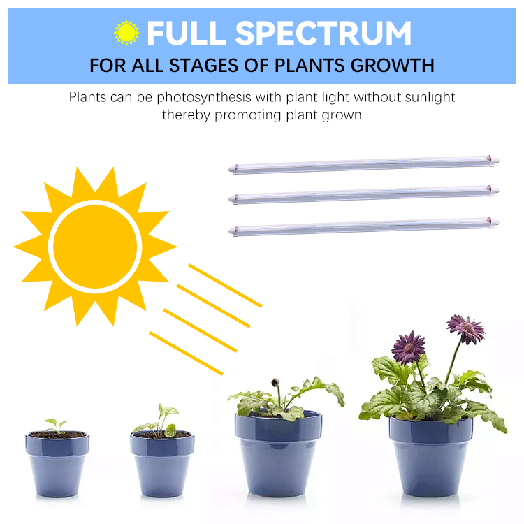 Full Spectrum 2FT 4FT T8 T5  LED Grow Light Strips Seedings Hydropo<i></i>nics Bloom  9W 18W Led Grow Tube Light