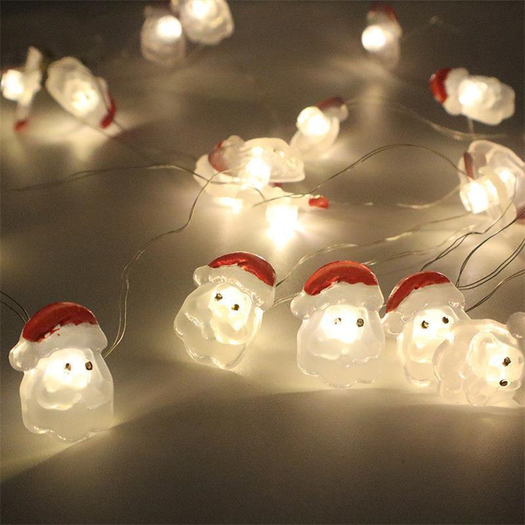 2M 20Lights Santa Christmas Light Ornaments Navidad Gifts Christmas Decorations Hanging Led Christmas String Lights With Battery