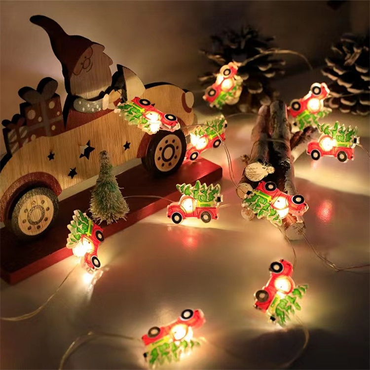 2M 20Lights Santa Christmas Light Ornaments Navidad Gifts Christmas Decorations Hanging Led Christmas String Lights With Battery