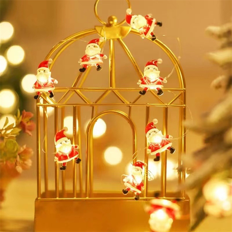 2M 20Lights Santa Christmas Light Ornaments Navidad Gifts Christmas Decorations Hanging Led Christmas String Lights With Battery