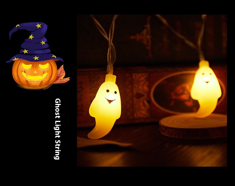 New Halloween LED Ghost Light String Festival Horror Decorative Lights for Party Layout