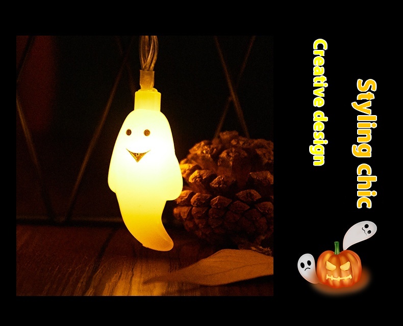 New Halloween LED Ghost Light String Festival Horror Decorative Lights for Party Layout