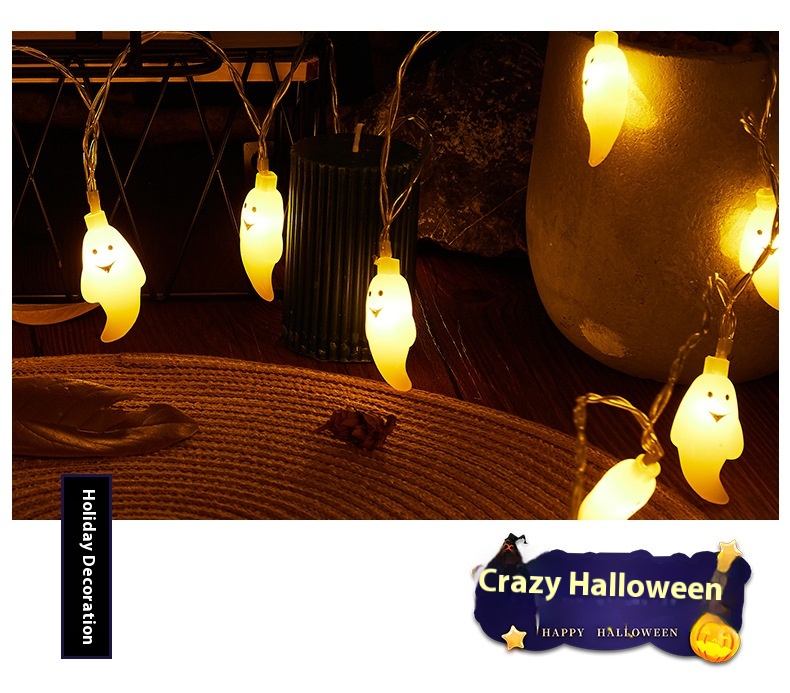 New Halloween LED Ghost Light String Festival Horror Decorative Lights for Party Layout