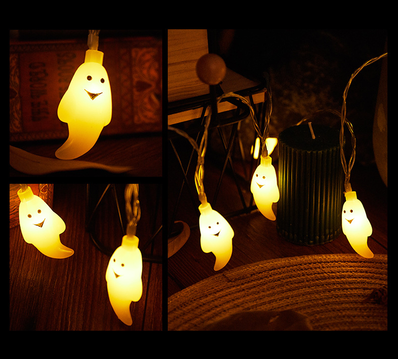 New Halloween LED Ghost Light String Festival Horror Decorative Lights for Party Layout
