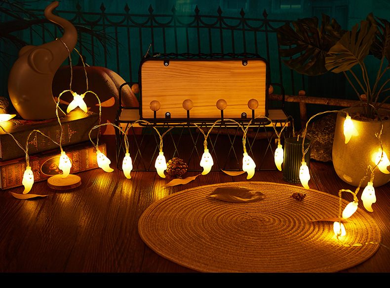 New Halloween LED Ghost Light String Festival Horror Decorative Lights for Party Layout