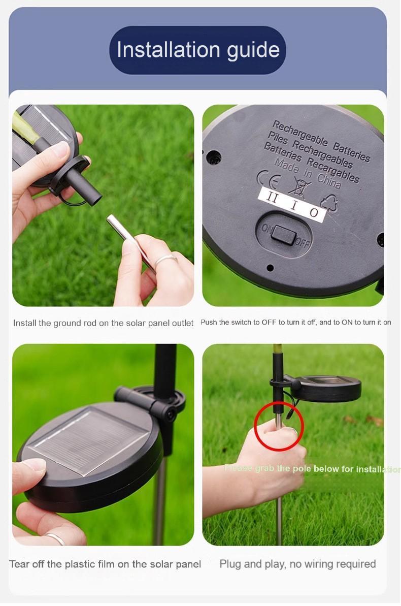 Small Size IP65 Waterproof LED Easter Egg String Lights Outdoor Garden Lawn Decoration with Solar Power Supply Ground Plug