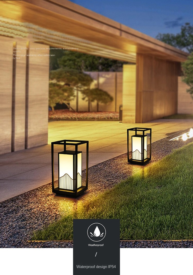 Outdoor Waterproof LED Lawn Lamp Solar Powered Rechargeable Camping Tent Lanterns IP65 Aluminum Garden Decorative Landscape