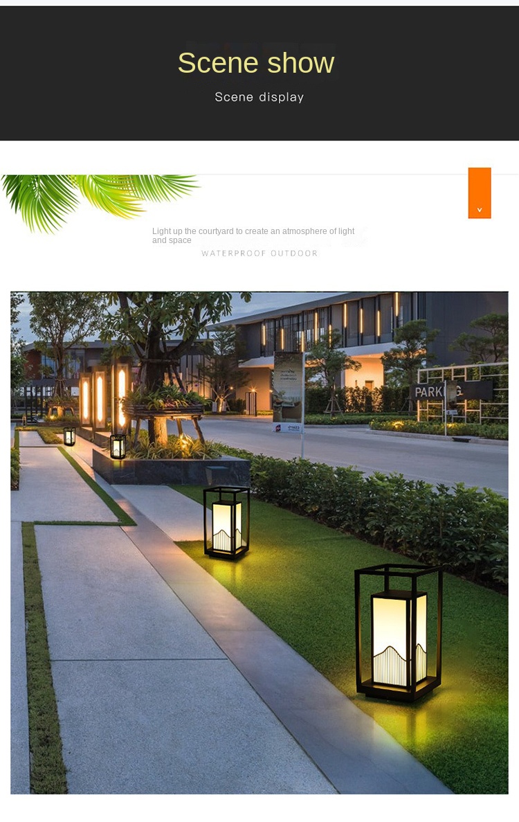 Outdoor Waterproof LED Lawn Lamp Solar Powered Rechargeable Camping Tent Lanterns IP65 Aluminum Garden Decorative Landscape