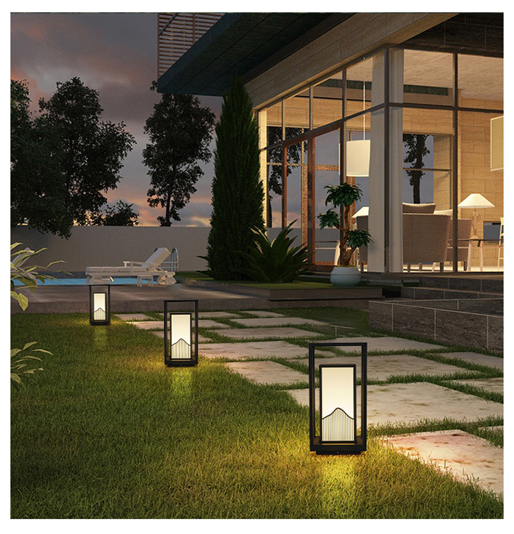 Outdoor Waterproof LED Lawn Lamp Solar Powered Rechargeable Camping Tent Lanterns IP65 Aluminum Garden Decorative Landscape