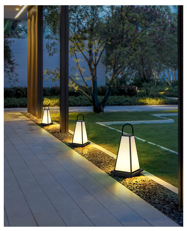 Outdoor Waterproof LED Lawn Lamp Solar Powered Rechargeable Camping Tent Lanterns IP65 Aluminum Garden Decorative Landscape