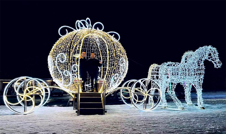 Outdoor Waterproof Garden Street Landscape 3d LED Motif Rope Lamp Giant Reindeer Christmas Luminous Decoration Lights