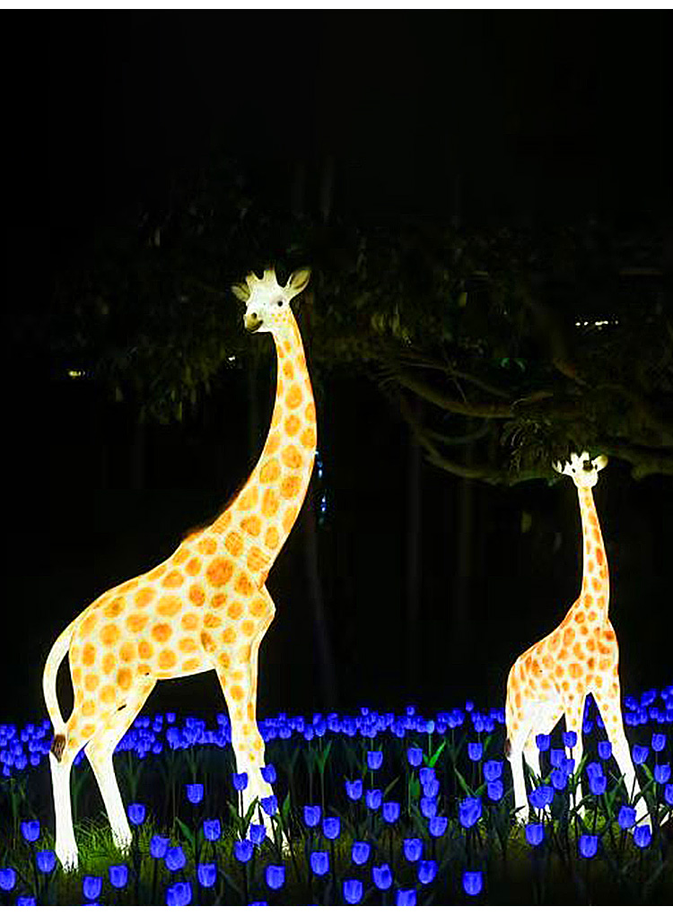 3D Fiberglass Fawn Deer  Sculpture Lamp Animal Led Motif Decorations Lights High Quality Easter Holiday Decoration Outdoor