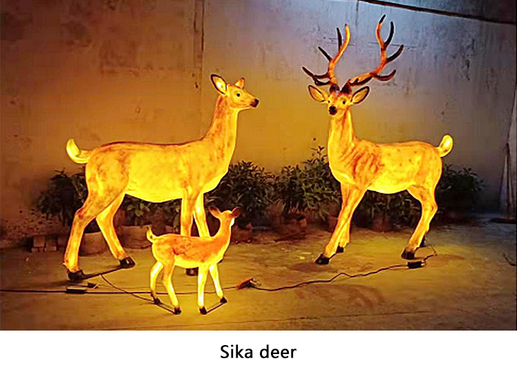 3D Fiberglass Fawn Deer  Sculpture Lamp Animal Led Motif Decorations Lights High Quality Easter Holiday Decoration Outdoor
