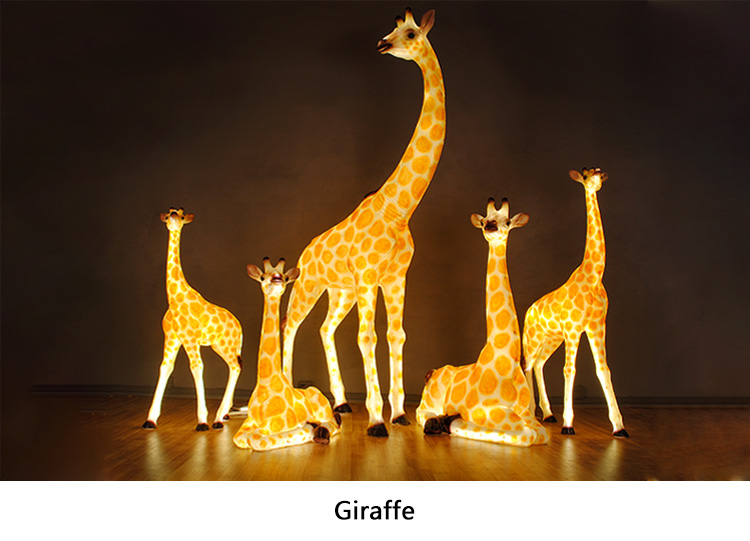 3D Fiberglass Fawn Deer  Sculpture Lamp Animal Led Motif Decorations Lights High Quality Easter Holiday Decoration Outdoor
